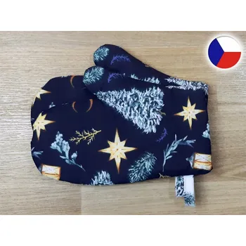 Chňapka Kuchyňská chňapka s magnetem Vánoční světlo modré 1ks