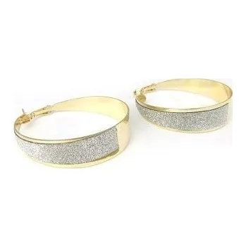 Náušnice Prosperk Náušnice kruhy pískové zlaté 4cm S2021