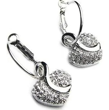 Náušnice Prosperk Náušnice srdce s krystalky S4975