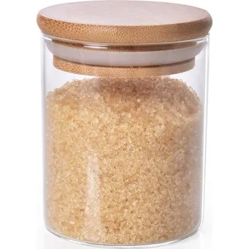 Dóza na potraviny GoEco® | 190 ml | borosilikátová skleněná dóza s bambusovým víkem Dedra