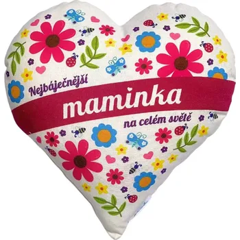 Lavandia Vonné srdce relaxační Nejbáječnější maminka 30x30cm (Lavandia Levandulová farma Srdce vonné - relaxační a dekorační polštář naplněný květem BIO levandule Tvar srdce o rozměru cca 30 x 30 cm.)