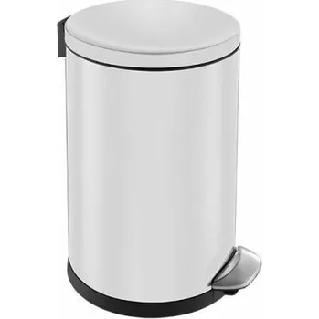 Odpadkový koš Koš kovový nášlapný TOP SILENT LUNA, bílý, 5 l