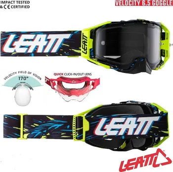 Motocyklové brýle MX brýle LEATT Velocity 6.5 Lime 2024
