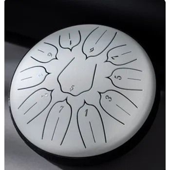 Hütermann Tongue drum - 6' (15cm), 11 tónů, D-dur - Bílý lotus s příslušenstvím..