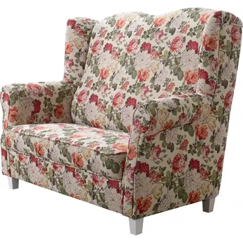 Pohovka Pohovka Provence AS II., béžová květy (vzor MIL16870/bílé)