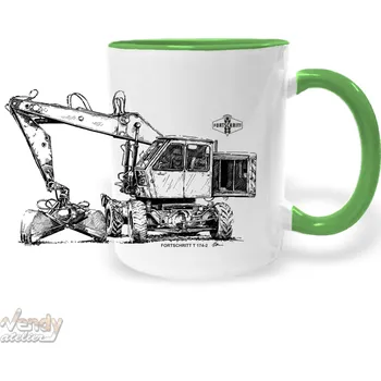Hrnek - Samohybný bagr Fortschritt T 174-2 Barva: Zelená