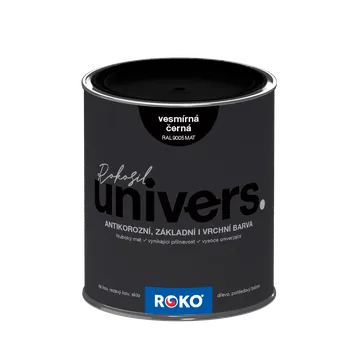 barva na kov Rokospol Rokosil UNIVERS Barva: RAL 9005 vesmírná černá matná, Objem: 0,6 l