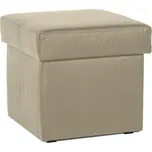 Kožený taburet s úložným prostorem 45x45, béžová (K-11)