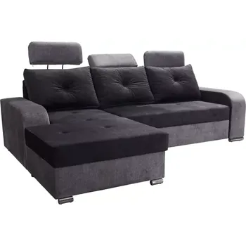 Sedací souprava Rohová sedací souprava KENZO, levá, šedá/černá (Vogue 15/17)