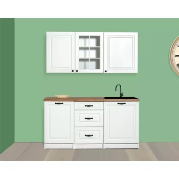 Kuchyňská linka KUCHYŇSKÁ LINKA LADY 160 BÍLÁ, bílá (deska dub Lancelot)