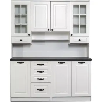 Organizace kuchyně Kredenc 160 LADY bílá, bílá (marmur nero)