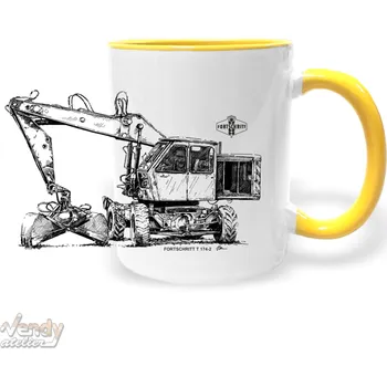 Hrnek - Samohybný bagr Fortschritt T 174-2 Barva: Žlutá