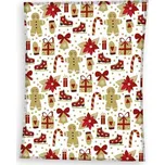 Dětská mikroflanelová vánoční deka Dárečky 150x200