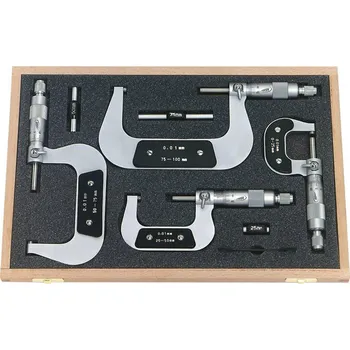 Posuvné měřítko HELIOS PREISSER 0800 513 sada třmenových mikrometrů 0 - 100 mm Odečet: 0.01 mm DIN 863-1