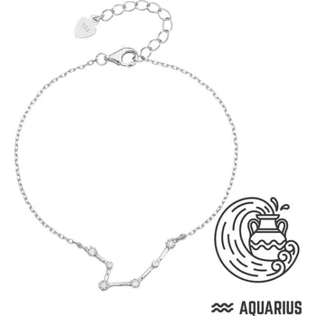 Náramek JKB Jewel Stříbrný náramek se zirkony Znamení zvěrokruhu VODNÁŘ