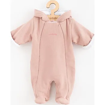 Kojenecká kombinéza Kojenecká kombinéza s kapucí New Baby Frosty pink - 80 (9-12m)