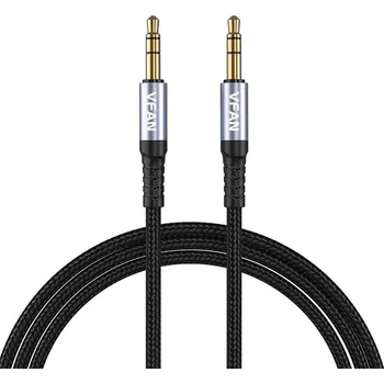 Audio kabel Vipfan L11 kabel mini jack 3,5 mm AUX, 1 m, pozlacený (šedý)