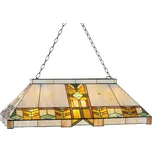 Clayre&Eef Tiffany styl závěsné světlo Eddart krémová, hnědá, zelená 3 x 60 W - Doprava zdarma