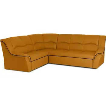 Sedací souprava Kožená rohová sedací souprava DUBAJ LUX XL II, levá, hořčicová (K-99)_černá (K-70)