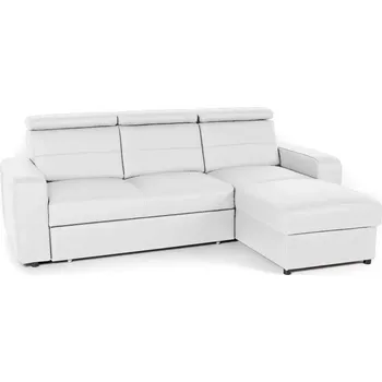 Sedací souprava Kožená rohová sedací souprava LUCIO, pravá, bílá (k211)
