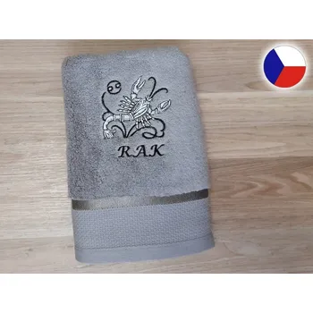 Osuška Luxusní osuška se znamením RAK 450g šedá/šedá
