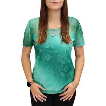 Dámská halenka Halenka Sabatti zelená s květinkami Velikosti Sabatti: 46