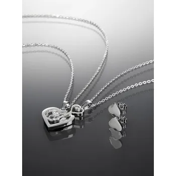 Souprava šperků Prosperk Sada náušnice a náhrdelník srdíčko Love S2305