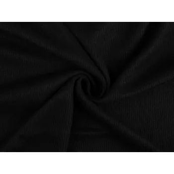 Úplet bavlněný žebrovaný / jemná svetrovina, barva 5 černá