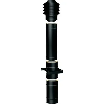 Kouřovod Kouřovod s funkcí komínu stěna černý 150/50mm-5m