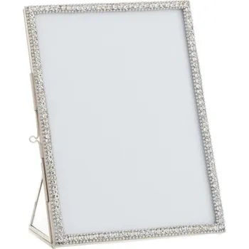 Rám na obraz Stříbrný kovový fotorámeček s kamínky Jewel L - 15*20 cm