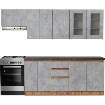 Kuchyňská linka Kuchyňská linka Nela II - 180/240, dub wotan / metropolis