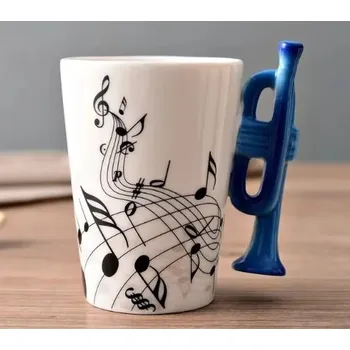 Hudebniny Keramický hrnek s plastikou - trumpeta
