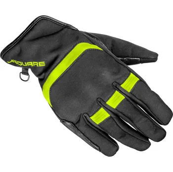 Moto rukavice rukavice PULSAR, 4SQUARE - pánské (černé,žluté fluo) 2025 Velikost: XL