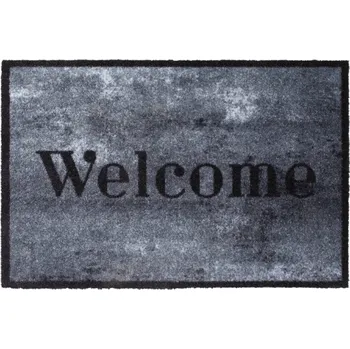 Rohožka Vnitřní čistící pratelná vstupní rohož FLOMA Prestige Welcome concrete - 50 x 75 x 0,7 cm (81715904) FLOMAT