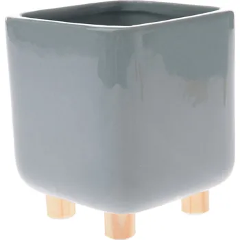 Biokrb Keramický obal na květináč Roland zelená, 10,3 x 12 cm