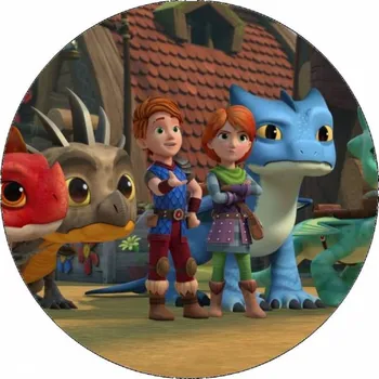 Jedlá dekorace na dort Jedlý papír Dračí záchranáři 19,5 cm