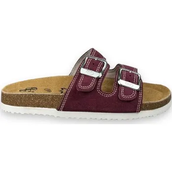 Dívčí baleríny Dívčí kožené pantofle Best Feet - bordo