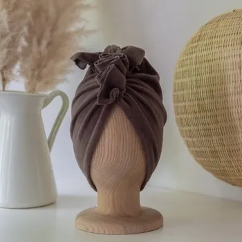 Kojenecká čepice Looks by Luks Turban Velvet - Divine Beige, vel. 18 - 36 m