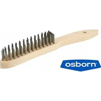 Drátěný kartáč Osborn 0001152133 - Ruční kartáč s dřevěnou rukojetí 3-řadý, rovný ocelový drát 0,35 mm - Superior