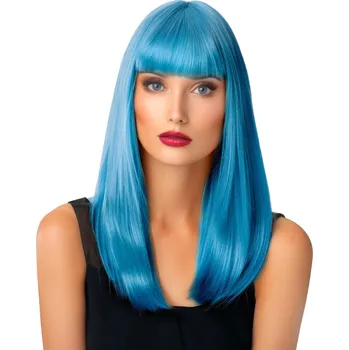 Paruka Dámská paruka - rovná s ofinou, modrá