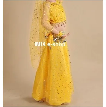 Karnevalový kostým Dívčí taneční kostým NAJAT - 7 dílný Sytě žlutá L