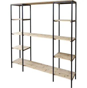 Knihovna Černý kovový regál/ knihovna s policemi Vence - 180*35*183 cm