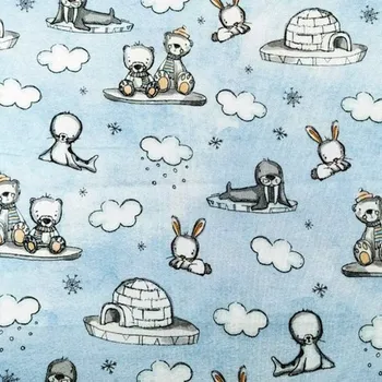 Teplákovina počes zima na severu sv.modrá, š.160 cm EU