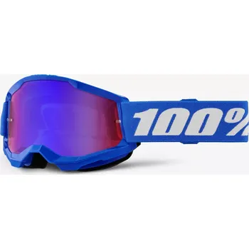 Motocyklové brýle 100% Strata 2 Junior Blue/White Mirror