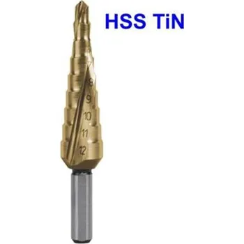 Vrták Ruko 101050-9T - Vrták do kovu pr. 4-12mm stupňovitý, stopka 6mm č.0/9, HSS TiN CBN