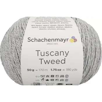 Příze Schachenmayr Tuscany Tweed 90 Stříbrošedá (Přírodní směsová příze Tuscany Tweed Silber)