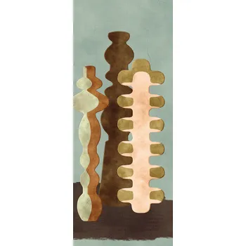 Tapeta Masureel Vliesová fototapeta na zeď, vázy, zelená, DGPOT1043-300, Terra, Masureel, velikost 1,06 x 3 m