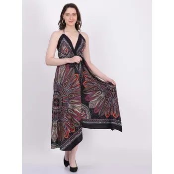 Dámské šaty Etno dámské letní šaty s mandalou Černá