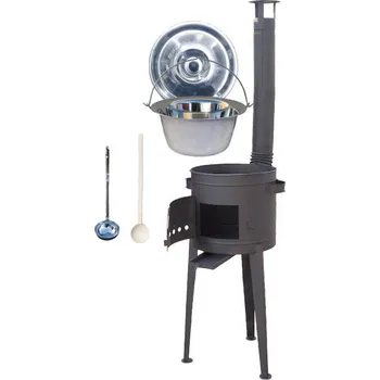 Kempingové nádobí Nerezový kotlík 15 L (1,2 mm) + vysoká žáruvzdorná kotlina 36 cm PLUS 600