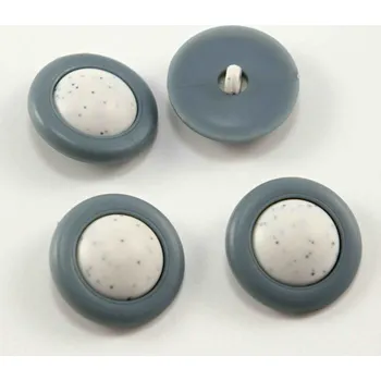 Knoflík Knoflík se spodním přišitím - šedý dvoubarevný - průměr 2,2 cm